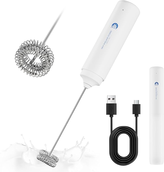New England Stories Handheld Rechargeable Milk Frother Wand
