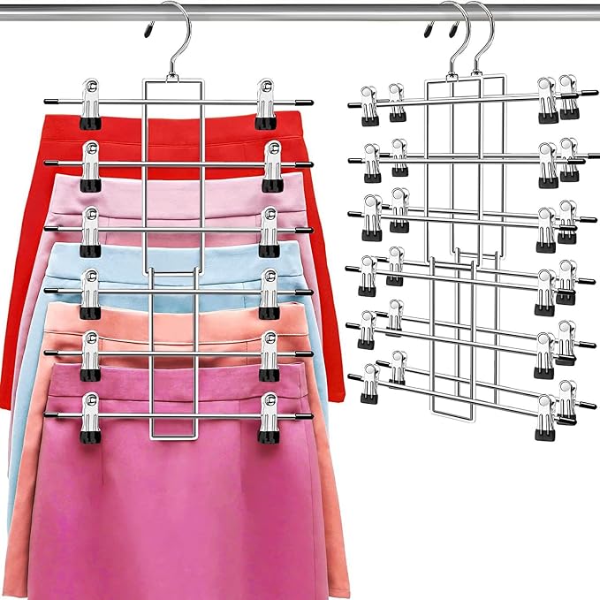 Pants Hangers with Clips,Space Saving Hanging Closet Organizer
