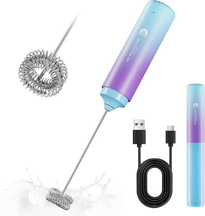 New England Stories Handheld Rechargeable Milk Frother Wand