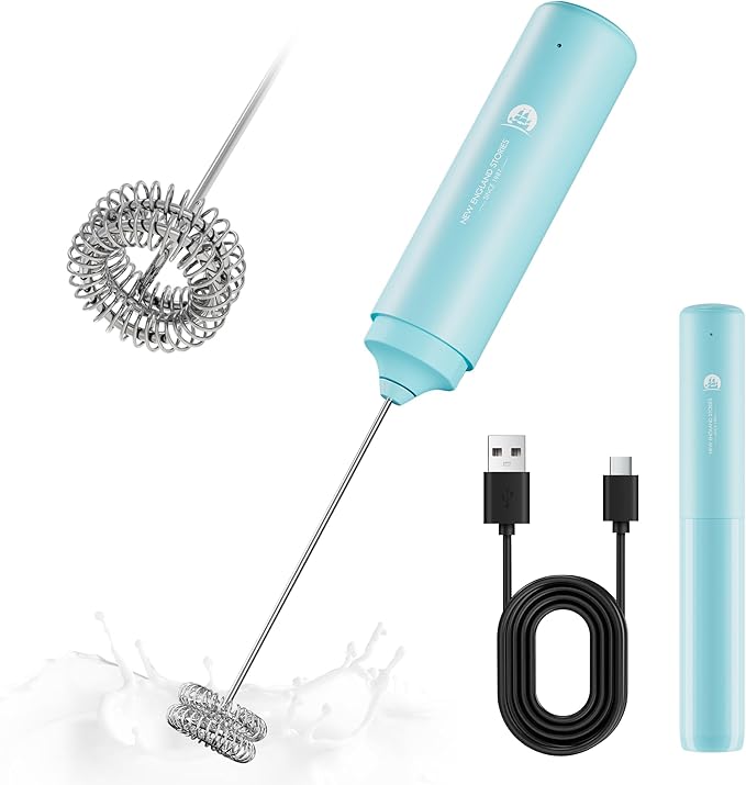 New England Stories Handheld Rechargeable Milk Frother Wand