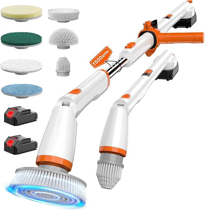 Electric Spin Scrubber, Cordless Cleaning Brush for Bathroom,Home