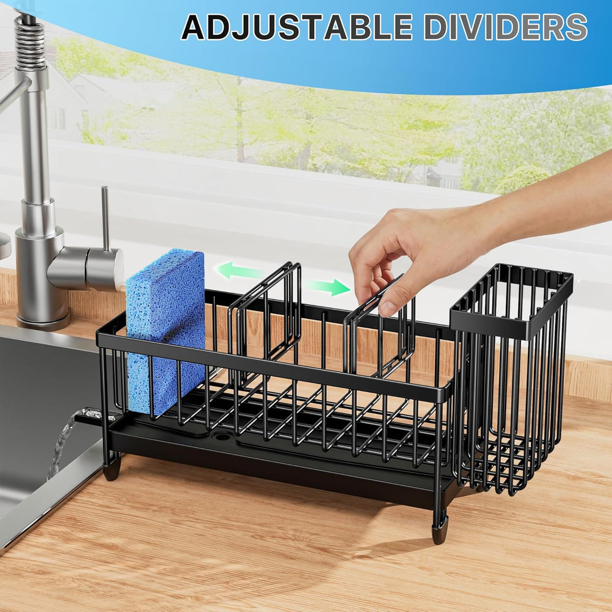 Cisily Sponge Holder for Kitchen Sink, Sink