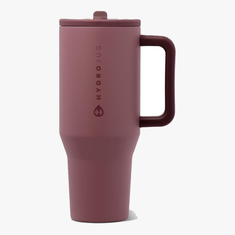 Insulated Tumbler with Handle & Straw, Pink Sand