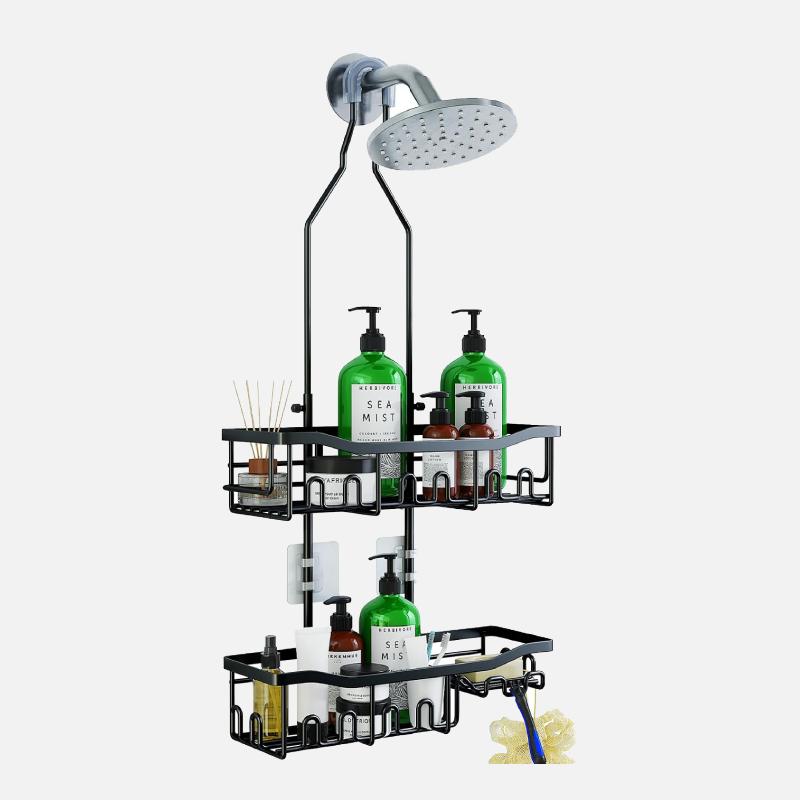 Upgraded Extended Length Shower Organizer with Hooks