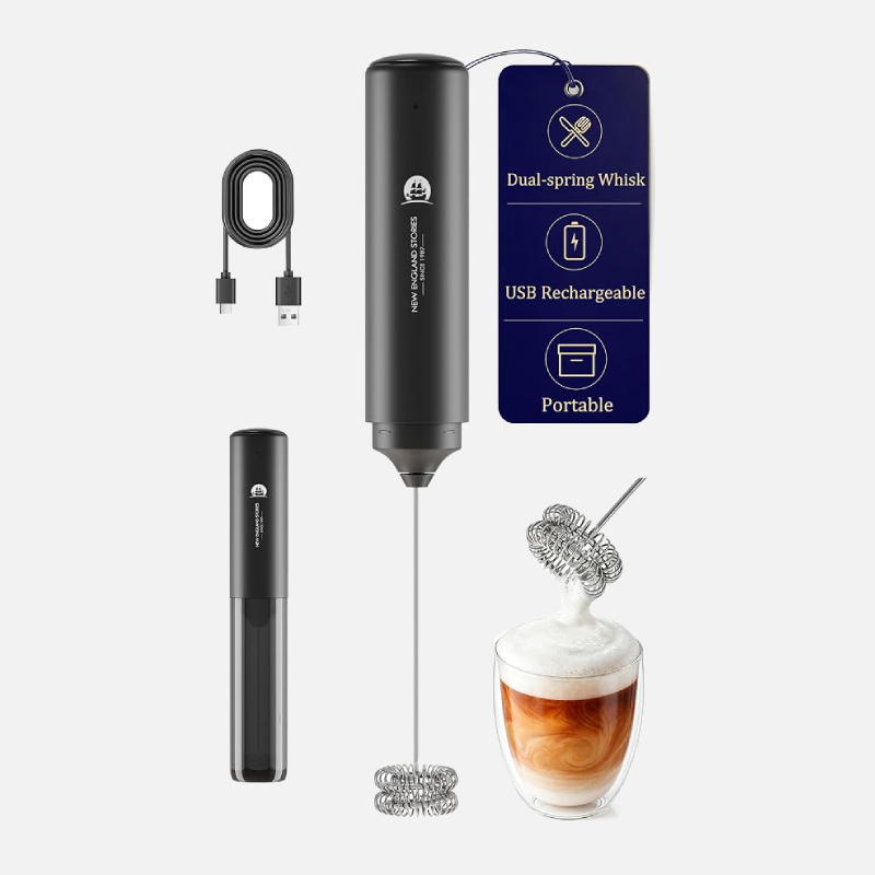 New England Stories Handheld Rechargeable Milk Frother Wand