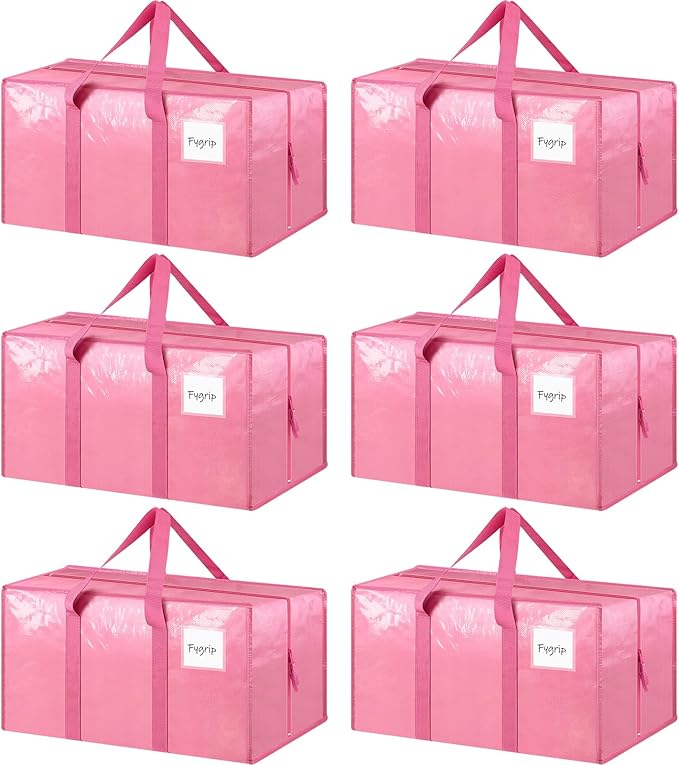 6 Pack Extra Heavy Duty Large Moving Bags with Strong Zipper
