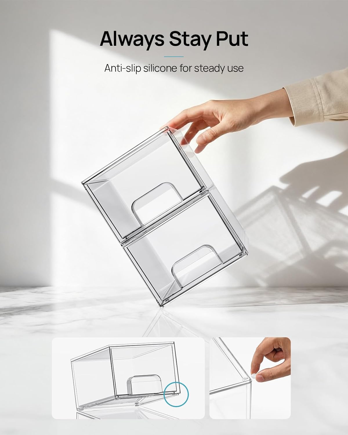 Vtopmart 4 Pack Small Clear Stackable Storage