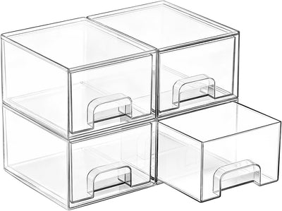 Vtopmart 4 Pack Small Clear Stackable Storage