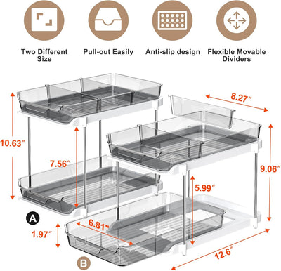 Delamu 2-Tier Multi-Purpose Bathroom Under Sink Organizer