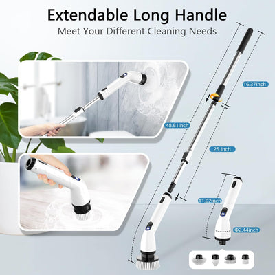 Electric Spin Scrubber, Cordless Cleaning Brush for Bathroom,Home