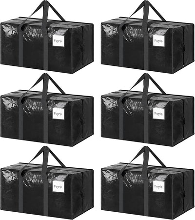 6 Pack Extra Heavy Duty Large Moving Bags with Strong Zipper