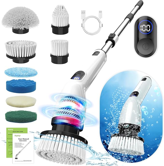 Electric Spin Scrubber, Cordless Cleaning Brush for Bathroom,Home