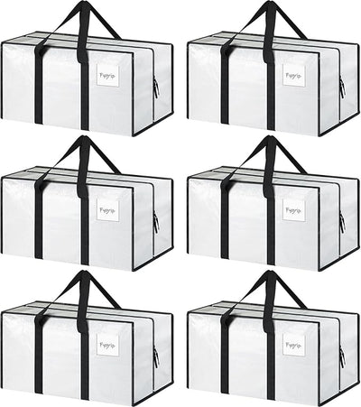 6 Pack Extra Heavy Duty Large Moving Bags with Strong Zipper