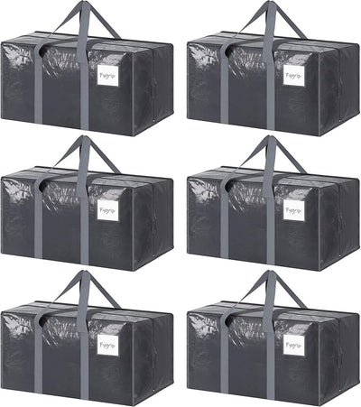 6 Pack Extra Heavy Duty Large Moving Bags with Strong Zipper
