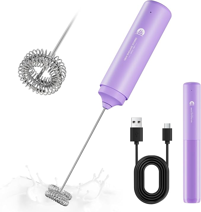 New England Stories Handheld Rechargeable Milk Frother Wand