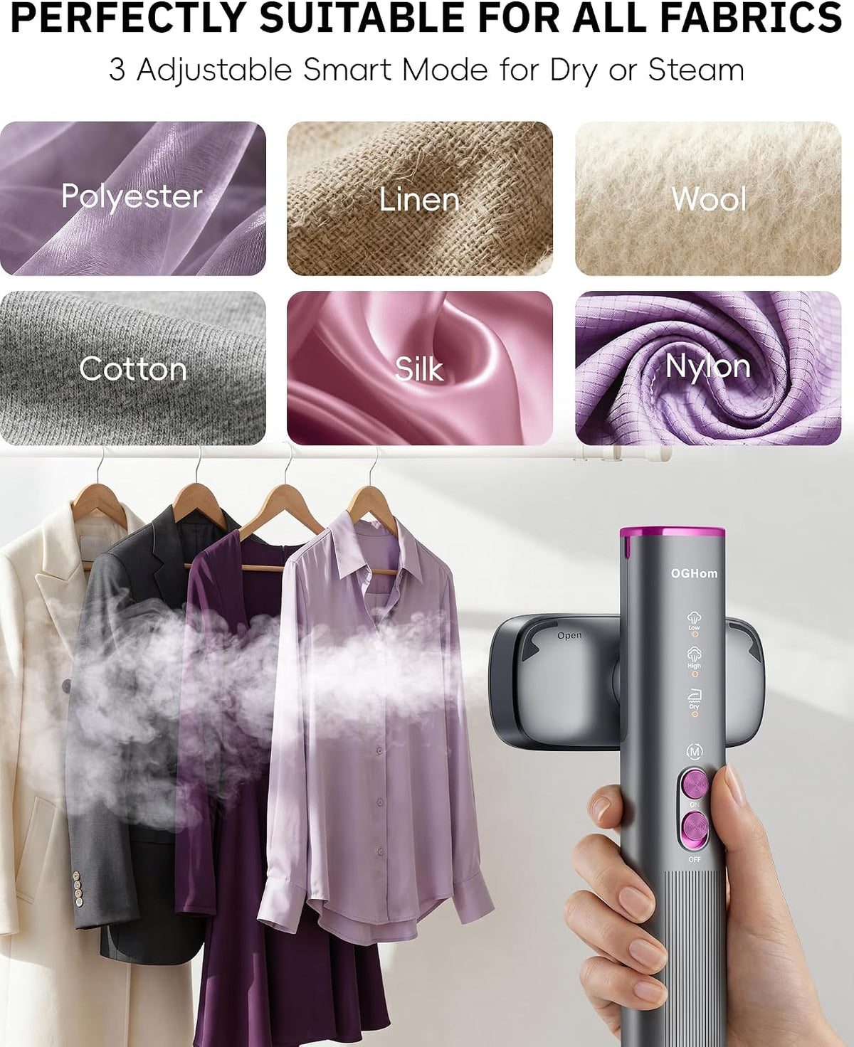 Steamer for Clothes, 110-240V Travel Steamer & Iron 2 in 1, 1000W Powerful Steam