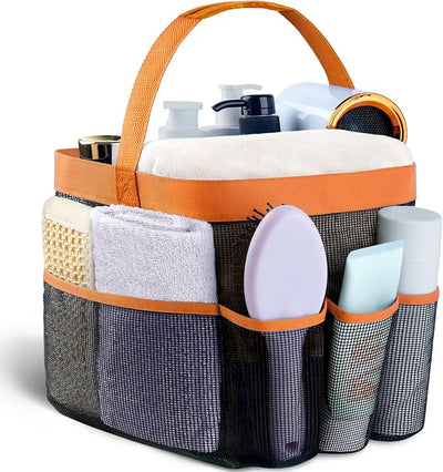 Mesh Shower Caddy Portable - 9 Pockets for College Dorm Room Essential