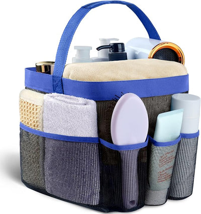 Mesh Shower Caddy Portable - 9 Pockets for College Dorm Room Essential
