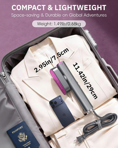 Steamer for Clothes, 110-240V Travel Steamer & Iron 2 in 1, 1000W Powerful Steam