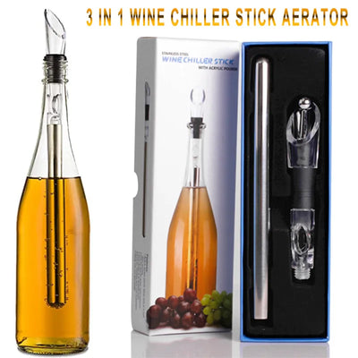 Wine Bottle Cooler Stick Stainless Steel Wine Chilling Rod Leakproof Wine Chiller Beer Beverage