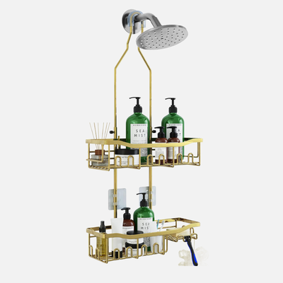 Upgraded Extended Length Shower Organizer with Hooks