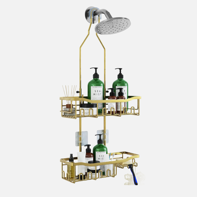 Upgraded Extended Length Shower Organizer with Hooks