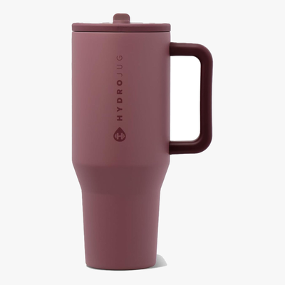 Insulated Tumbler with Handle & Straw, Pink Sand