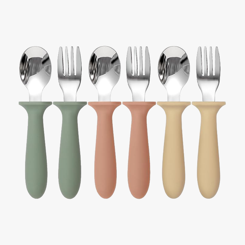 Eascrozn Toddler Utensils, 6 Pack Children Safe Forks and Spoons Set