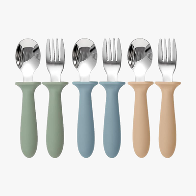 Eascrozn Toddler Utensils, 6 Pack Children Safe Forks and Spoons Set