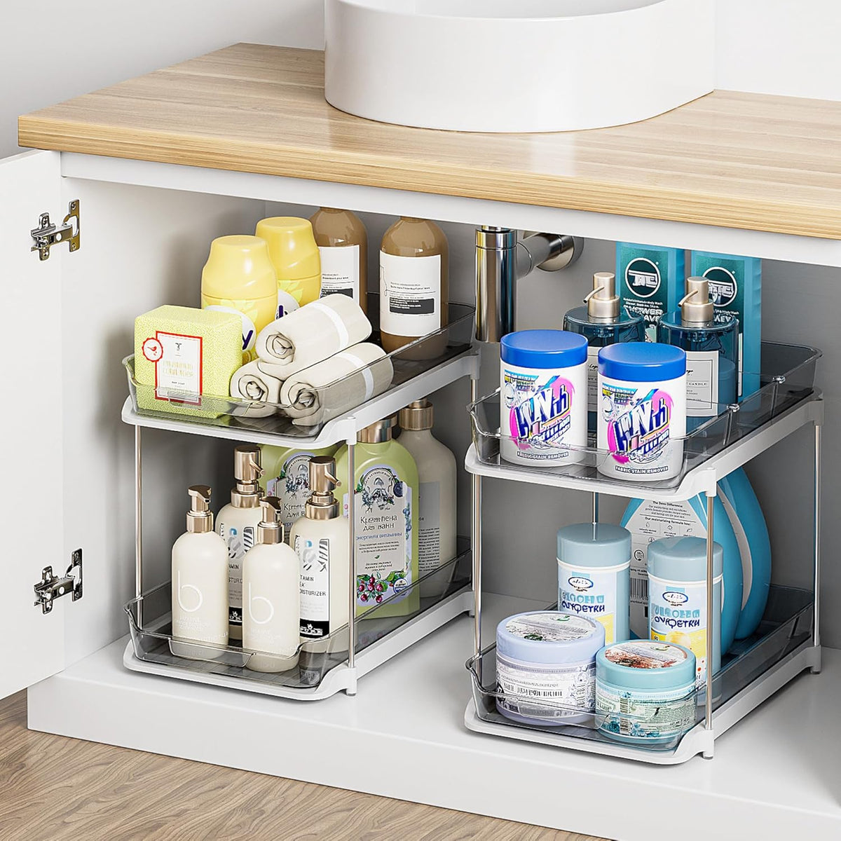 Delamu 2-Tier Multi-Purpose Bathroom Under Sink Organizer